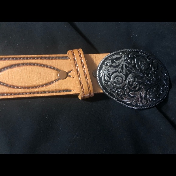 Vintage Western cowhide leather belt 30 - Picture 2 of 6